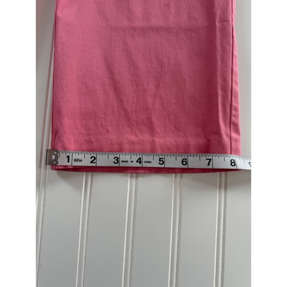 New York & Company Womens 8 Pink Cropped Capri Pants Cotton Stretch Pockets - Picture 2 of 9
